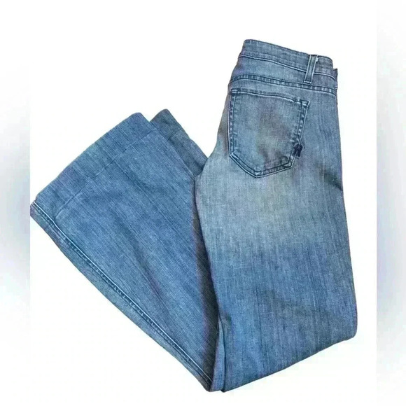 Rich And Skinny Womens Flare Denim Jeans Low Rise Light Wash Blue Size 28 - Picture 1 of 8